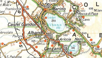 Mappa del percorso della
tappa Nemi-Castel Gandolfo
(46489 bytes)